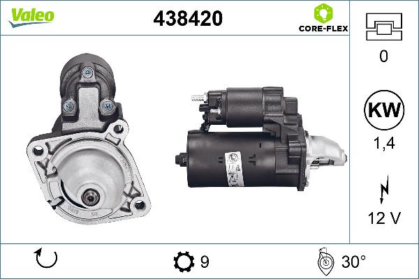 VALEO 438420 - Motorino d'avviamento www.autoricambi360.it