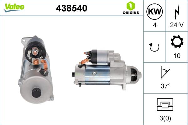 VALEO 438540 - Motorino d'avviamento www.autoricambi360.it