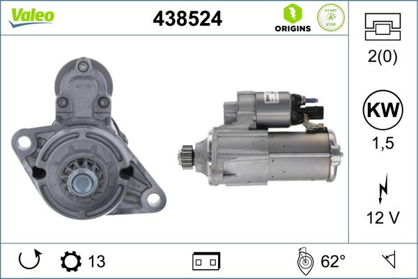 VALEO 438524 - Motorino d'avviamento www.autoricambi360.it