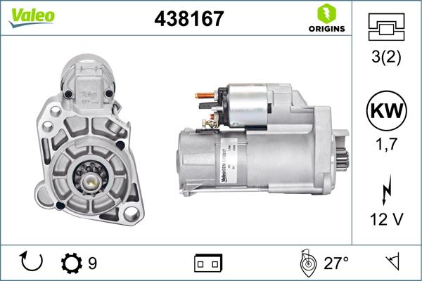 VALEO 438167 - Motorino d'avviamento www.autoricambi360.it