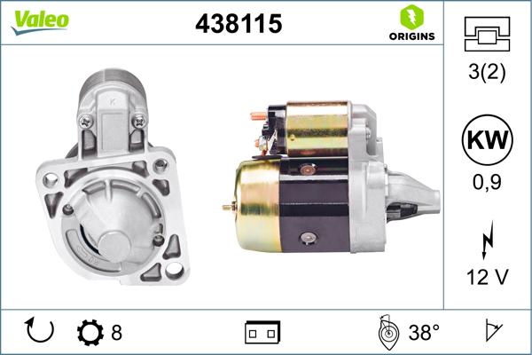 VALEO 438115 - Motorino d'avviamento www.autoricambi360.it