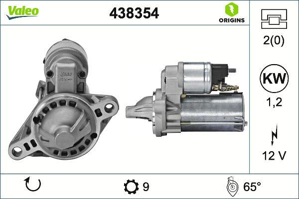 VALEO 438354 - Motorino d'avviamento www.autoricambi360.it