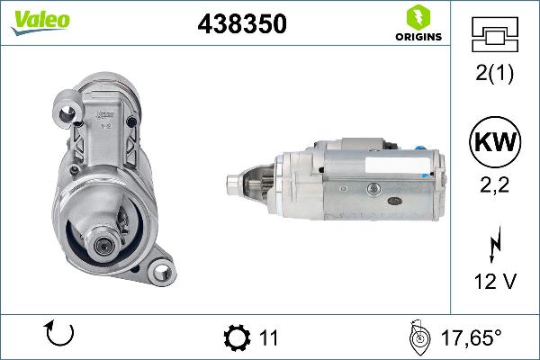 VALEO 438350 - Motorino d'avviamento www.autoricambi360.it