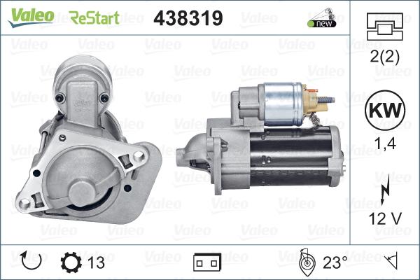 VALEO 438319 - Motorino d'avviamento www.autoricambi360.it