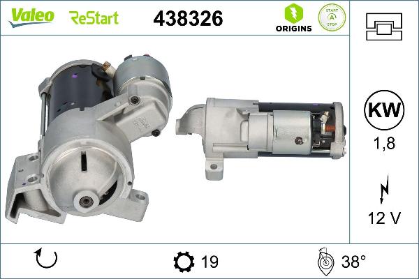 VALEO 438326 - Motorino d'avviamento www.autoricambi360.it