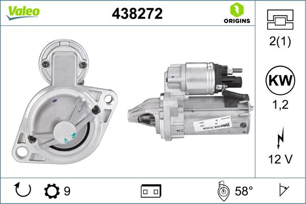 VALEO 438272 - Motorino d'avviamento www.autoricambi360.it
