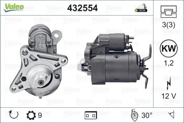 VALEO 432554 - Motorino d'avviamento www.autoricambi360.it