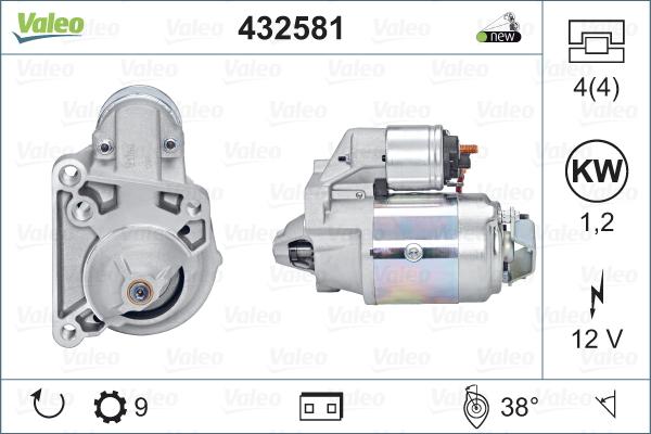 VALEO 432581 - Motorino d'avviamento www.autoricambi360.it