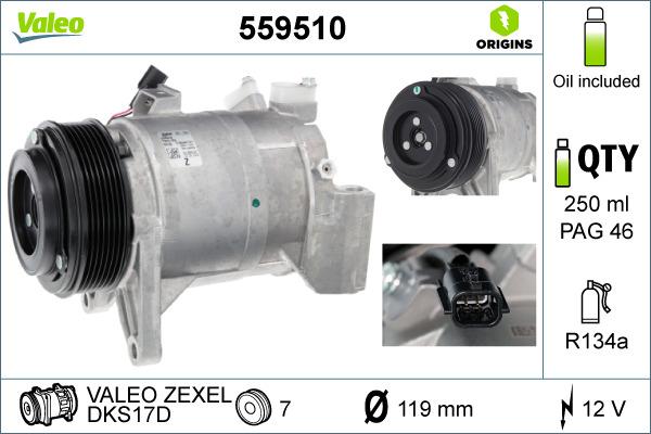 VALEO 559510 - Compressore, Climatizzatore www.autoricambi360.it