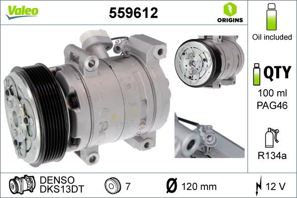 VALEO 559612 - Compressore, Climatizzatore www.autoricambi360.it