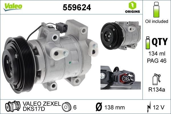 Valeo 559624 - Compressore, Climatizzatore www.autoricambi360.it