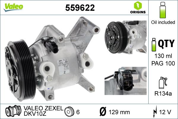 VALEO 559622 - Compressore, Climatizzatore www.autoricambi360.it