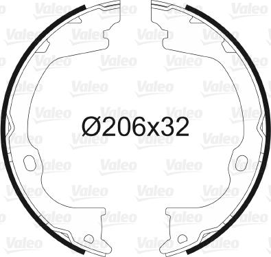 VALEO 564203 - Kit ganasce, Freno stazionamento www.autoricambi360.it