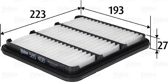 VALEO 585408 - Filtro aria www.autoricambi360.it