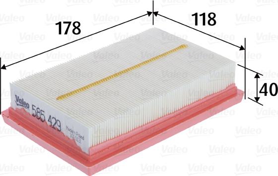 Valeo 585429 - Filtro aria www.autoricambi360.it