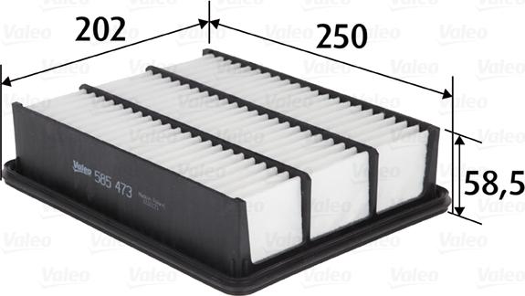 Valeo 585473 - Filtro aria www.autoricambi360.it