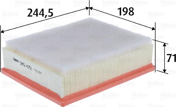 VALEO 585472 - Filtro aria www.autoricambi360.it