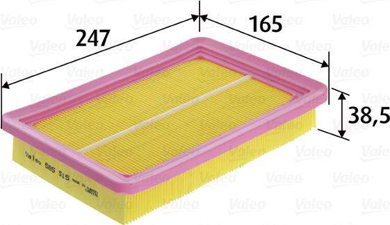 VALEO 585515 - Filtro aria www.autoricambi360.it
