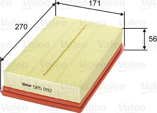Valeo 585092 - Filtro aria www.autoricambi360.it