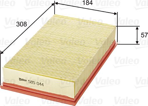 Valeo 585044 - Filtro aria www.autoricambi360.it