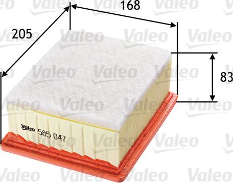 VALEO 585047 - Filtro aria www.autoricambi360.it