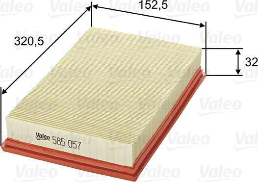 VALEO 585057 - Filtro aria www.autoricambi360.it