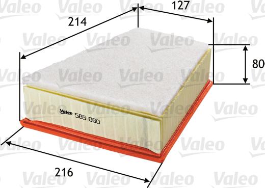 Valeo 585060 - Filtro aria www.autoricambi360.it