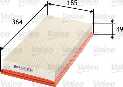 VALEO 585009 - Filtro aria www.autoricambi360.it