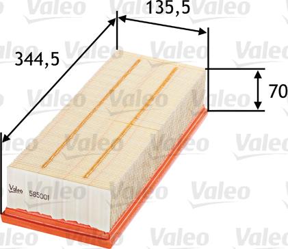 Valeo 585001 - Filtro aria www.autoricambi360.it