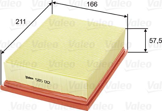 VALEO 585012 - Filtro aria www.autoricambi360.it