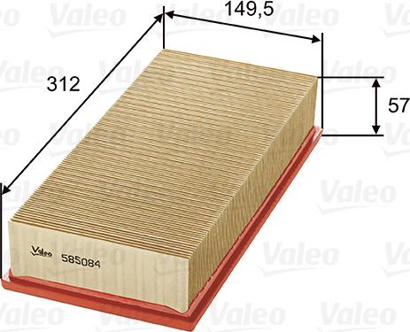 VALEO 585084 - Filtro aria www.autoricambi360.it