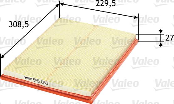 Valeo 585088 - Filtro aria www.autoricambi360.it