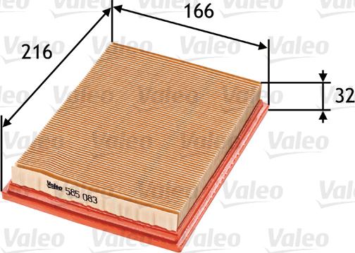 Valeo 585083 - Filtro aria www.autoricambi360.it