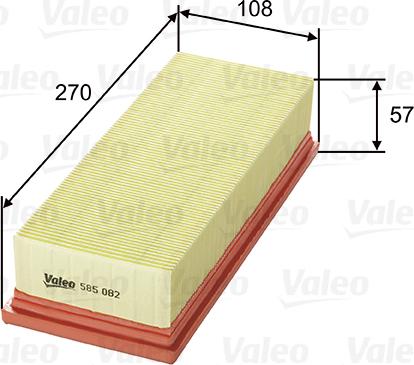 Valeo 585082 - Filtro aria www.autoricambi360.it