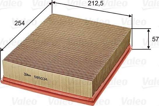 Valeo 585034 - Filtro aria www.autoricambi360.it