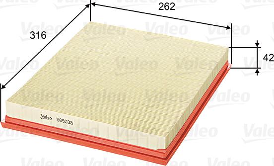 Valeo 585038 - Filtro aria www.autoricambi360.it
