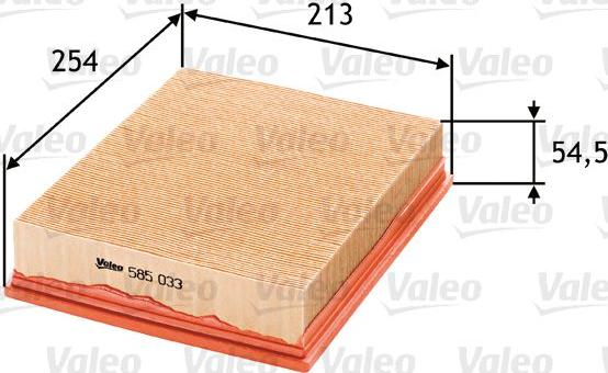 VALEO 585033 - Filtro aria www.autoricambi360.it