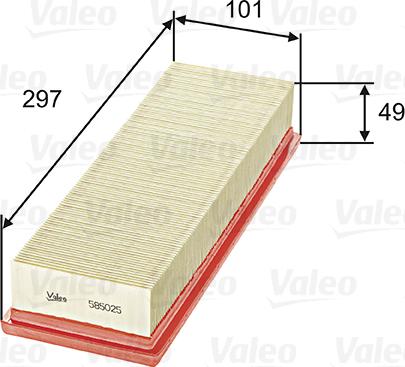 VALEO 585025 - Filtro aria www.autoricambi360.it