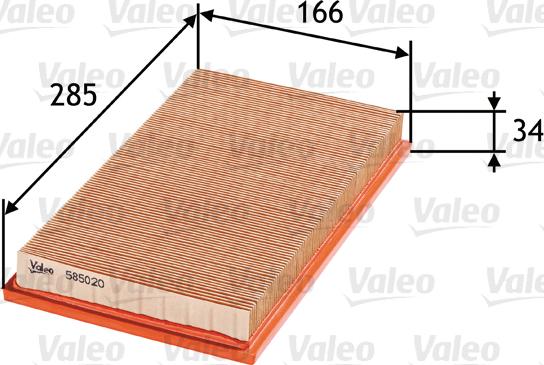 VALEO 585020 - Filtro aria www.autoricambi360.it