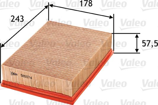 VALEO 585074 - Filtro aria www.autoricambi360.it