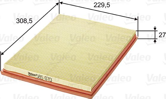 Valeo 585070 - Filtro aria www.autoricambi360.it