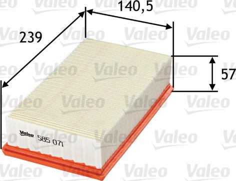 VALEO 585071 - Filtro aria www.autoricambi360.it