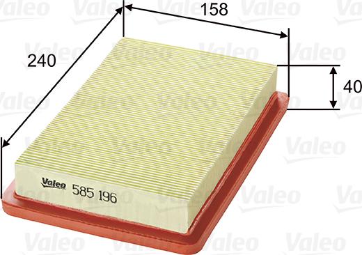 VALEO 585196 - Filtro aria www.autoricambi360.it