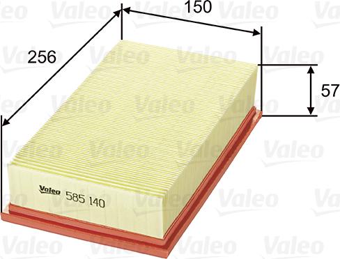 Valeo 585140 - Filtro aria www.autoricambi360.it