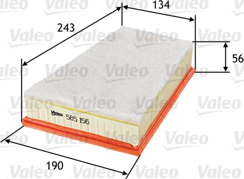 Valeo 585156 - Filtro aria www.autoricambi360.it