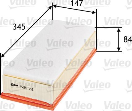 VALEO 585151 - Filtro aria www.autoricambi360.it