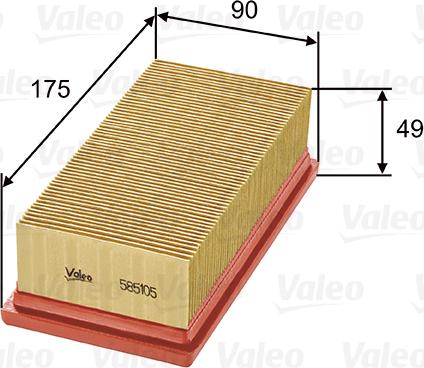 Valeo 585105 - Filtro aria www.autoricambi360.it