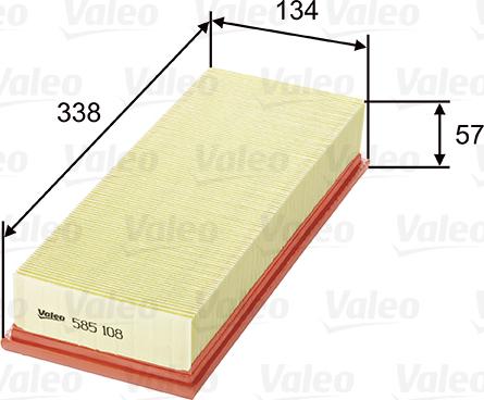 Valeo 585108 - Filtro aria www.autoricambi360.it