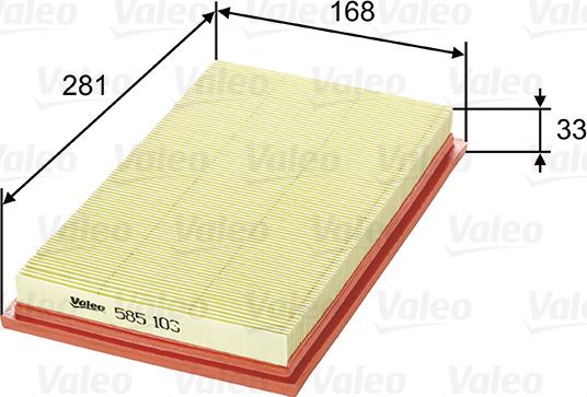 VALEO 585103 - Filtro aria www.autoricambi360.it