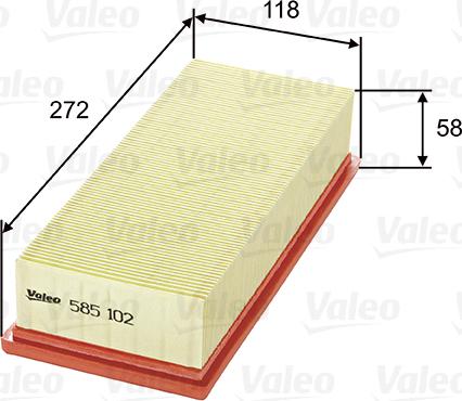 Valeo 585102 - Filtro aria www.autoricambi360.it